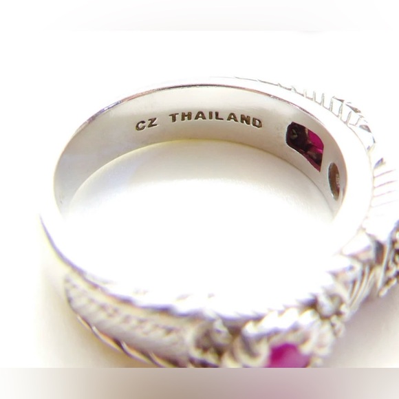 Judith Ripka Triple Ruby Ring - Picture 4 of 5